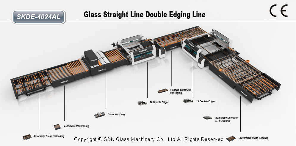 SKDE-4224AL 玻璃双直线平边磨边生产线